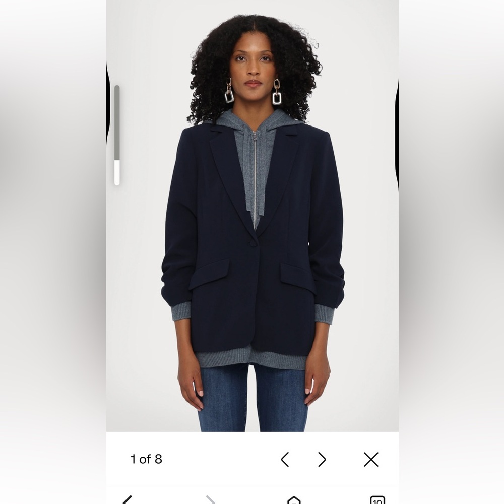 NEW Cinq a Sept Sweater Khloe Blazer Navy/Grey $695
Layered look